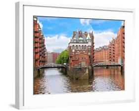 Waterfront Warehouses in the Speicherstadt Warehouse District of Hamburg, Germany-Miva Stock-Framed Photographic Print