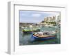 Waterfront with Luzzu Fishing Boats, Marsalforn, Gozo Island, Malta-Martin Zwick-Framed Photographic Print