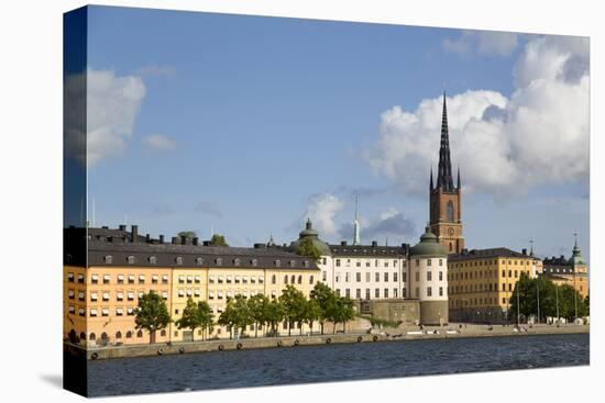 Waterfront with Riddarholmen Church in background, Gamla Stan, Stockholm, Sweden, Scandinavia, Euro-Richard Maschmeyer-Stretched Canvas
