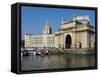 Waterfront with Taj Mahal Palace and Tower Hotel and Gateway of India, Mumbai (Bombay), India-Stuart Black-Framed Stretched Canvas