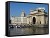 Waterfront with Taj Mahal Palace and Tower Hotel and Gateway of India, Mumbai (Bombay), India-Stuart Black-Framed Stretched Canvas