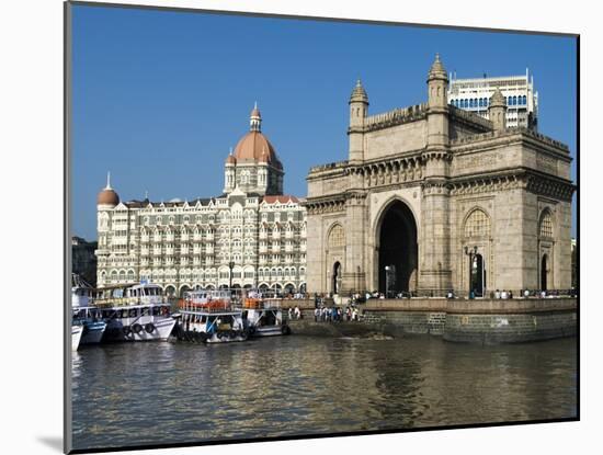 Waterfront with Taj Mahal Palace and Tower Hotel and Gateway of India, Mumbai (Bombay), India-Stuart Black-Mounted Photographic Print