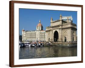 Waterfront with Taj Mahal Palace and Tower Hotel and Gateway of India, Mumbai (Bombay), India-Stuart Black-Framed Photographic Print