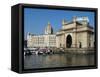 Waterfront with Taj Mahal Palace and Tower Hotel and Gateway of India, Mumbai (Bombay), India-Stuart Black-Framed Stretched Canvas