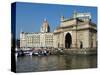 Waterfront with Taj Mahal Palace and Tower Hotel and Gateway of India, Mumbai (Bombay), India-Stuart Black-Stretched Canvas