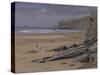 Watergate Bay with Kite Surfer, July-Tom Hughes-Stretched Canvas