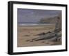 Watergate Bay with Kite Surfer, July-Tom Hughes-Framed Giclee Print