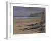 Watergate Bay with Kite Surfer, July-Tom Hughes-Framed Giclee Print