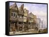 Watergate Street, Chester, Looking West-Louise J. Rayner-Framed Stretched Canvas