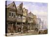Watergate Street, Chester, Looking West-Louise J. Rayner-Stretched Canvas