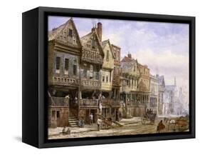 Watergate Street, Chester, Looking West-Louise J. Rayner-Framed Stretched Canvas
