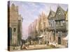 Watergate Street, Looking Towards Eastgate, Chester, c.1870-Louise J. Rayner-Stretched Canvas