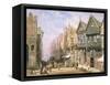 Watergate Street, Looking Towards Eastgate, Chester, c.1870-Louise J. Rayner-Framed Stretched Canvas