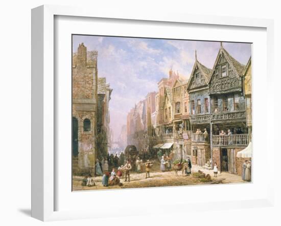 Watergate Street, Looking Towards Eastgate, Chester, c.1870-Louise J. Rayner-Framed Giclee Print