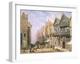 Watergate Street, Looking Towards Eastgate, Chester, c.1870-Louise J. Rayner-Framed Giclee Print