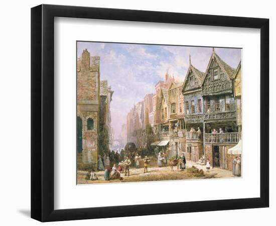 Watergate Street, Looking Towards Eastgate, Chester, c.1870-Louise J. Rayner-Framed Giclee Print