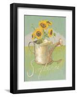 Watering Can with Sunflowers-Thomas LaDuke-Framed Art Print