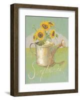 Watering Can with Sunflowers-Thomas LaDuke-Framed Art Print