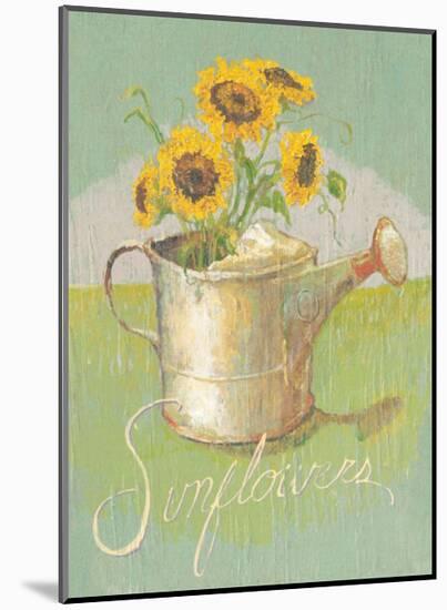 Watering Can with Sunflowers-Thomas LaDuke-Mounted Art Print