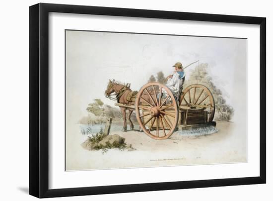 Watering Cart for Keeping Down Dust on Roads, 1808-William Henry Pyne-Framed Giclee Print