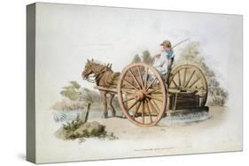 Watering Cart for Keeping Down Dust on Roads, 1808-William Henry Pyne-Stretched Canvas