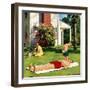 "Watering Father", June 4, 1955-Richard Sargent-Framed Giclee Print