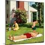 "Watering Father", June 4, 1955-Richard Sargent-Mounted Giclee Print