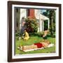 "Watering Father", June 4, 1955-Richard Sargent-Framed Giclee Print