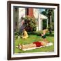 "Watering Father", June 4, 1955-Richard Sargent-Framed Giclee Print
