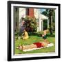 "Watering Father", June 4, 1955-Richard Sargent-Framed Giclee Print