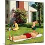 "Watering Father", June 4, 1955-Richard Sargent-Mounted Giclee Print