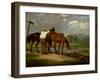 Watering Horses, 1852 (Oil on Canvas)-Junius Brutus Stearns-Framed Giclee Print