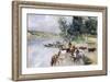 Watering of Cattle on Seine-Giovanni Boldini-Framed Giclee Print