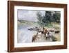 Watering of Cattle on Seine-Giovanni Boldini-Framed Giclee Print