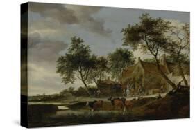 Watering Place-Salomon van Ruysdael-Stretched Canvas