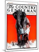 "Watering the Elephant," Country Gentleman Cover, July 14, 1923-F. Lowenheim-Mounted Giclee Print