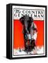 "Watering the Elephant," Country Gentleman Cover, July 14, 1923-F. Lowenheim-Framed Stretched Canvas