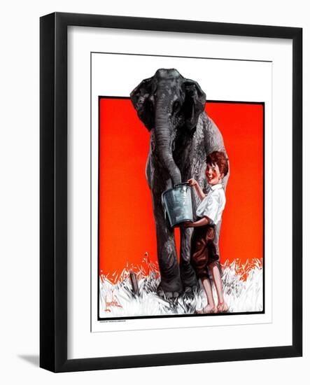 "Watering the Elephant,"July 14, 1923-F. Lowenheim-Framed Giclee Print