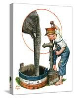 "Watering the Elephant,"July 16, 1927-Alan Foster-Stretched Canvas