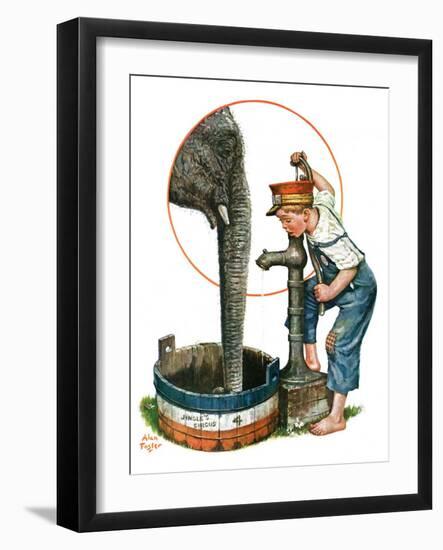 "Watering the Elephant,"July 16, 1927-Alan Foster-Framed Giclee Print