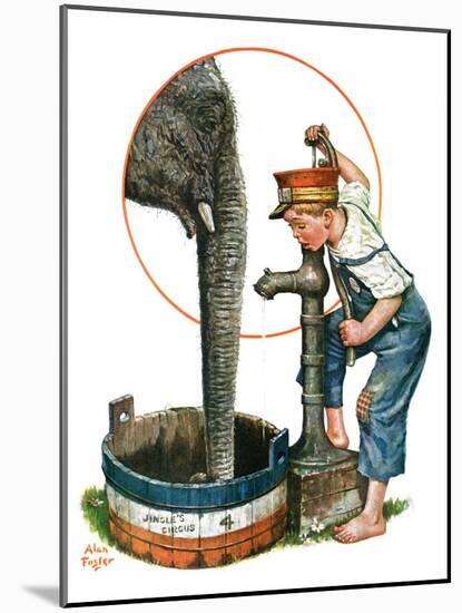 "Watering the Elephant,"July 16, 1927-Alan Foster-Mounted Giclee Print