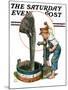 "Watering the Elephant," Saturday Evening Post Cover, July 16, 1927-Alan Foster-Mounted Giclee Print