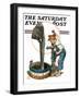 "Watering the Elephant," Saturday Evening Post Cover, July 16, 1927-Alan Foster-Framed Premium Giclee Print