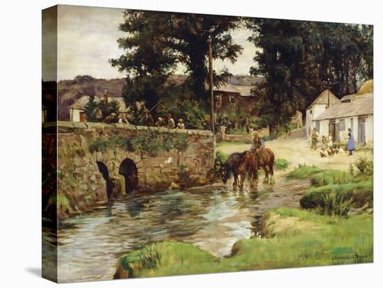 Watering the Horses in the Village Stream, 1931 (Oil on Canvas)-Stanhope Alexander Forbes-Stretched Canvas