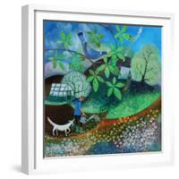 watering the seedlings,2020,(acrylics on paper)-Lisa Graa Jensen-Framed Giclee Print