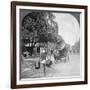 Watering the Streets of Rangoon, Burma, 1908-null-Framed Photographic Print