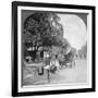 Watering the Streets of Rangoon, Burma, 1908-null-Framed Photographic Print