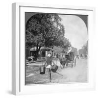 Watering the Streets of Rangoon, Burma, 1908-null-Framed Photographic Print