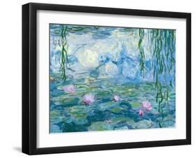 Waterlilies, 1916-19 (Detail)-Claude Monet-Framed Giclee Print