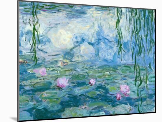 Waterlilies, 1916-19 (Detail)-Claude Monet-Mounted Giclee Print